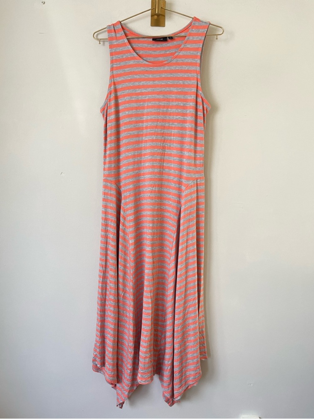 Apt. 9 Coral and Gray Fairycore coastal summer MidiDress M